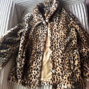 & Other Stories Leopard Print Faux Fur Coat